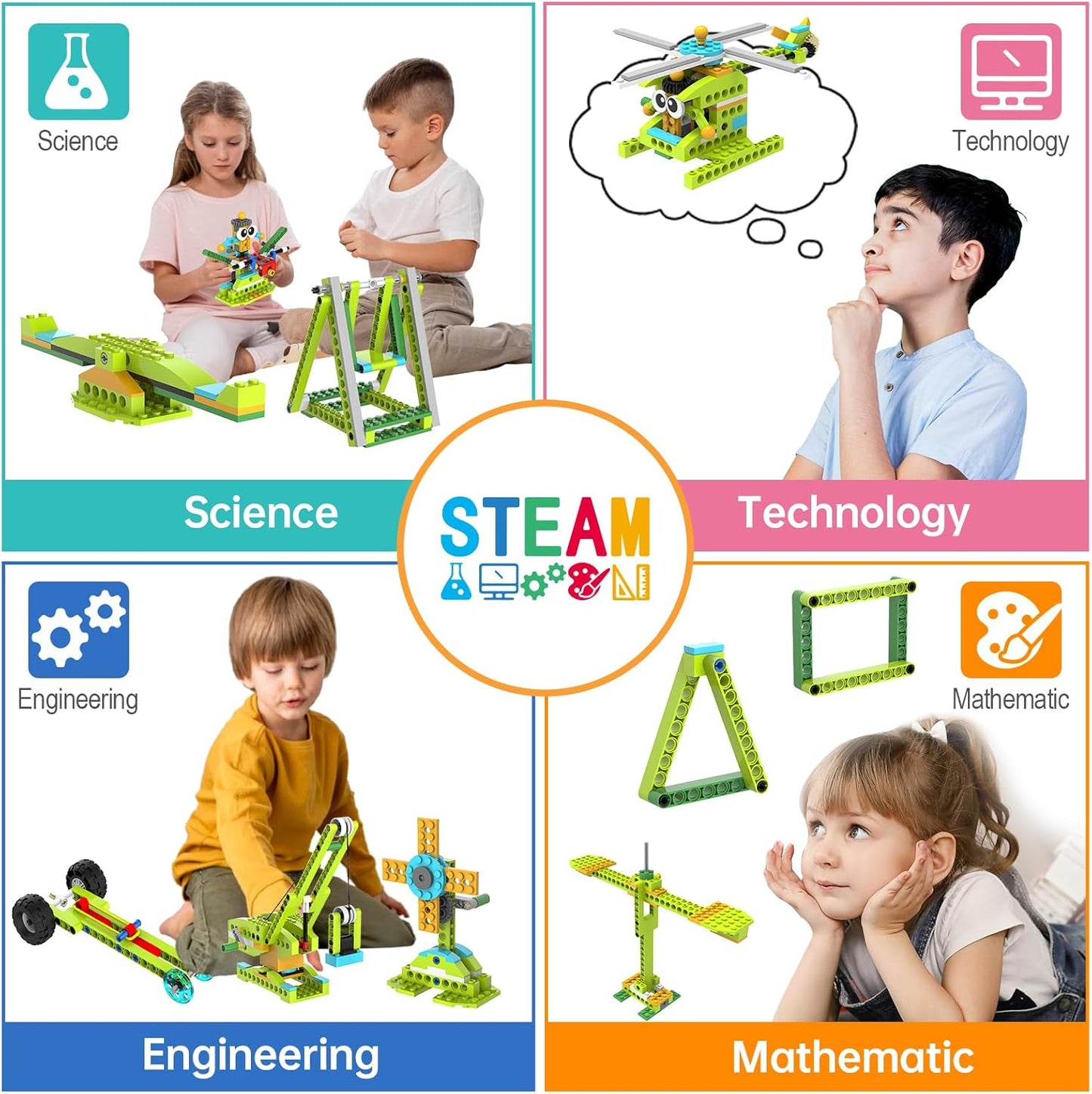 makerzoid Building Robot Kit, 370+ Educational DIY Building Blocks, 100+ Models STEM Robot Kit for Kids Ages 6+, Birthday Christmas Graduation Gift for Boys Girls