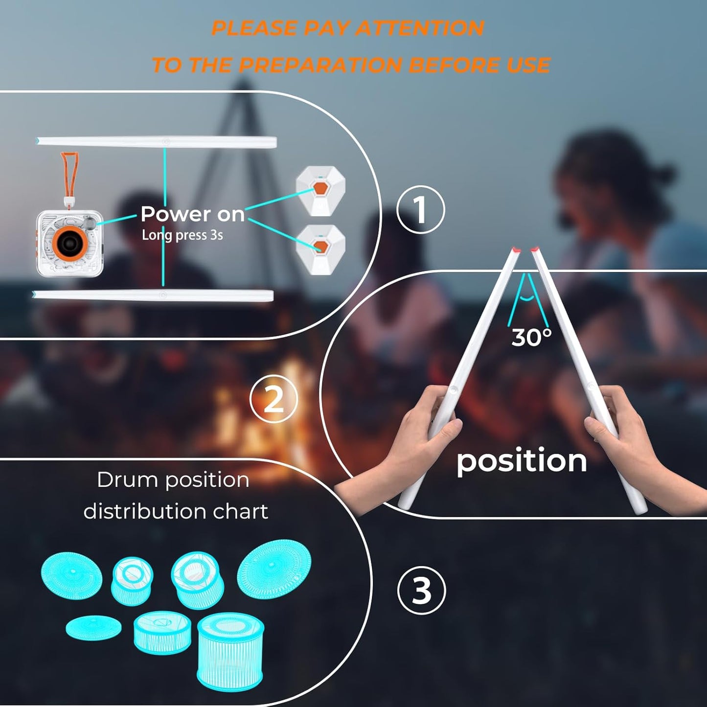 Air Drum Electronic Drum Set - Portable Electric Air Drum Set With 3.5mm Input, Air Drumsticks Pedals Lessons & Games, Bag, Pedal, Lanyard - Gamsing Official Genuine