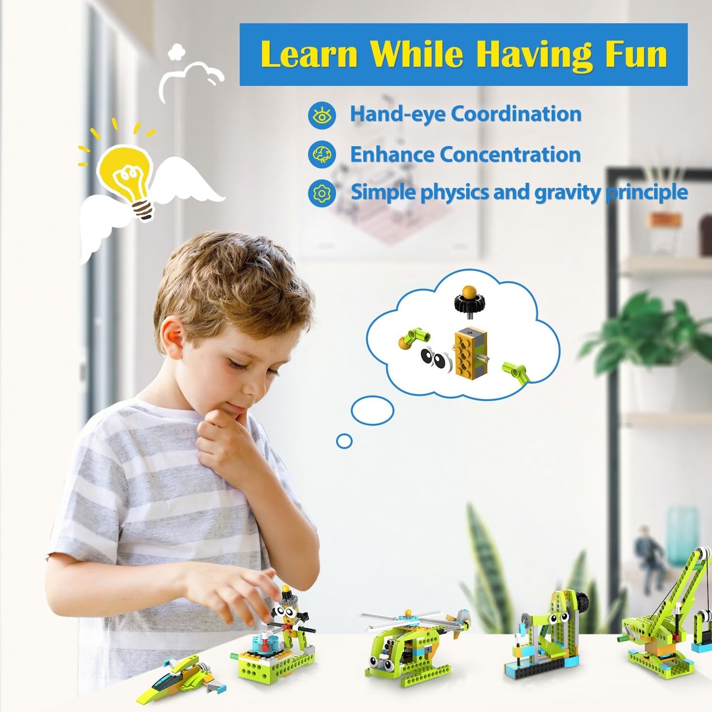 makerzoid Building Robot Kit, 370+ Educational DIY Building Blocks, 100+ Models STEM Robot Kit for Kids Ages 6+, Birthday Christmas Graduation Gift for Boys Girls