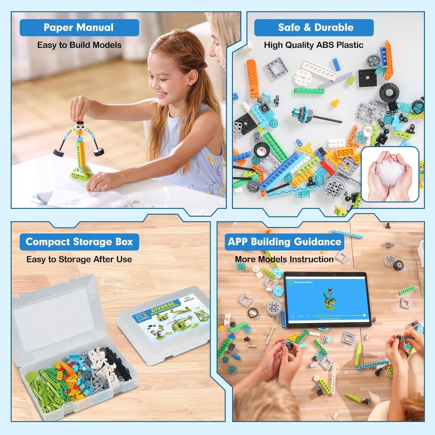Makerzoid Robot Master Kit 2 Sets, Robots Sets of Coding Robots Kit & Building Blocks Set, Educational Gift for Brothers/Sisters Ages 6+