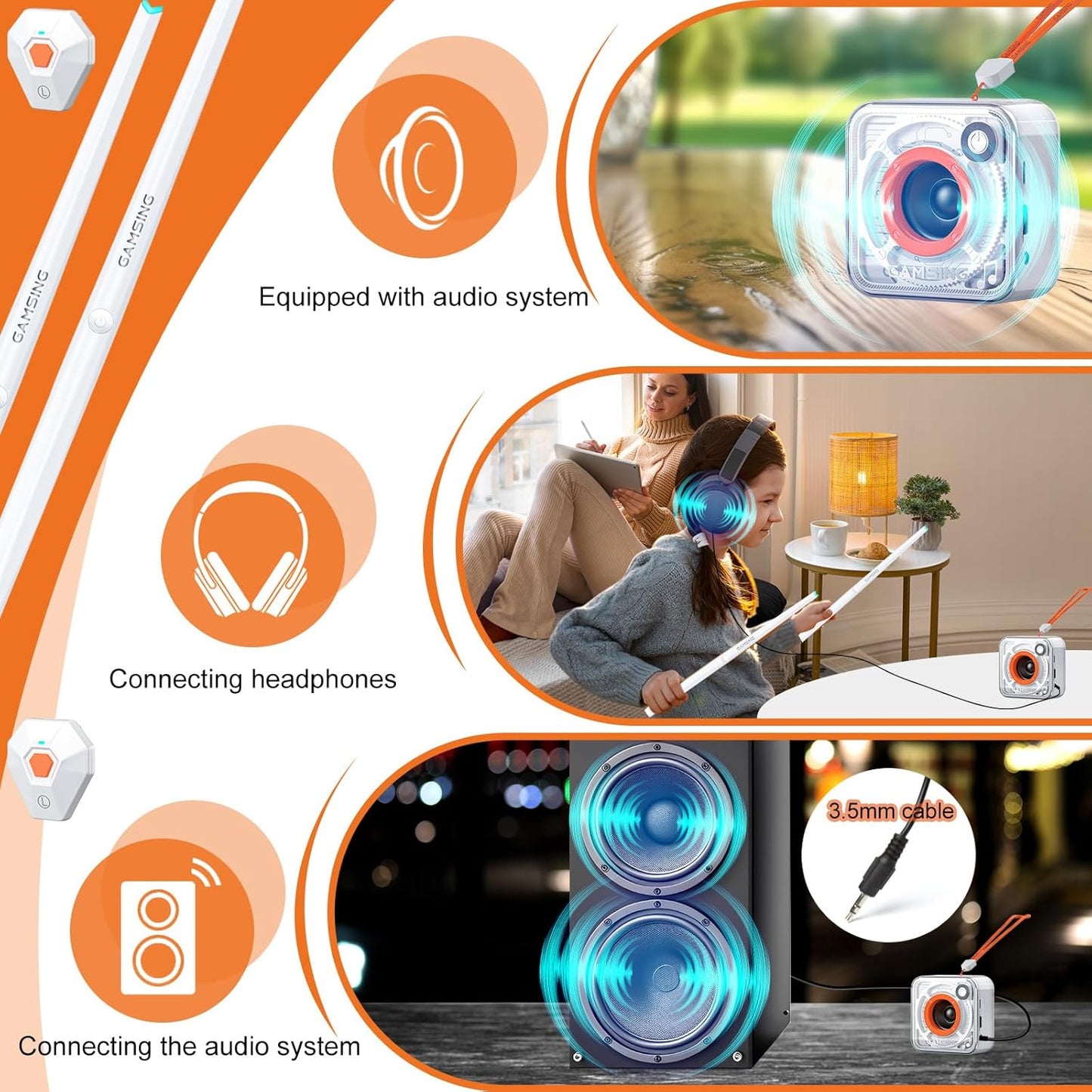 Air Drum Electronic Drum Set - Portable Electric Air Drum Set With 3.5mm Input, Air Drumsticks Pedals Lessons & Games, Bag, Pedal, Lanyard - Gamsing Official Genuine