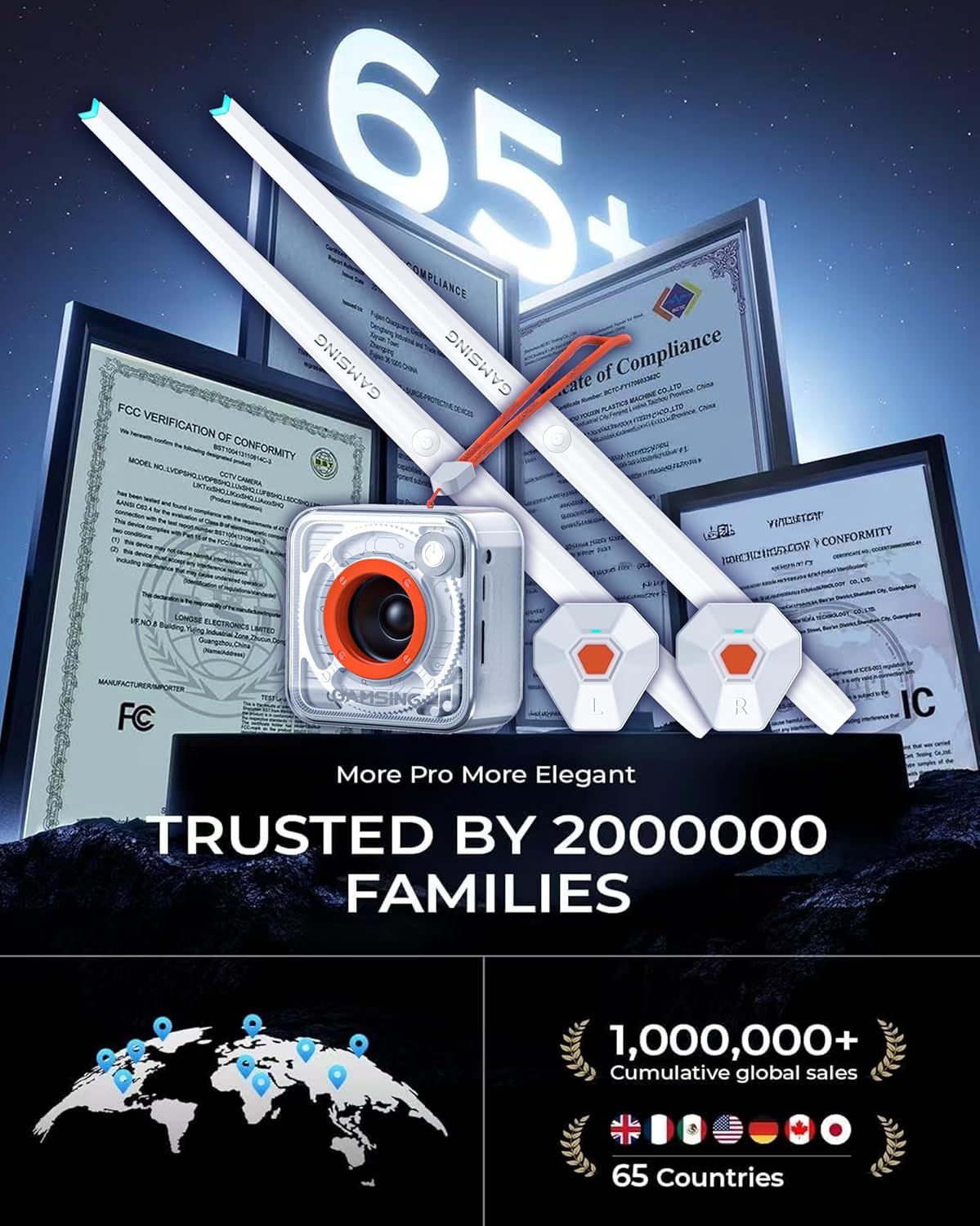 Air Drum Electronic Drum Set - Portable Electric Air Drum Set With 3.5mm Input, Air Drumsticks Pedals Lessons & Games, Bag, Pedal, Lanyard - Gamsing Official Genuine