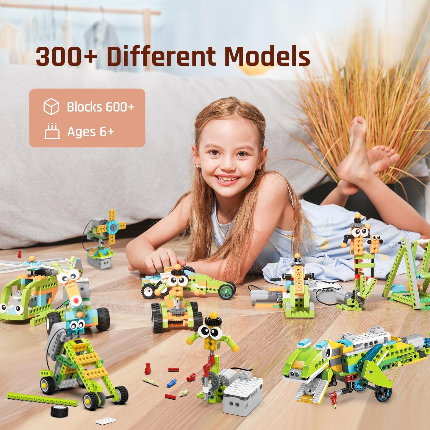 Makerzoid Robot Master Kit 2 Sets, Robots Sets of Coding Robots Kit & Building Blocks Set, Educational Gift for Brothers/Sisters Ages 6+